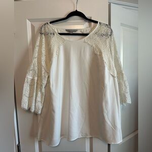 Valerie Stevens White Lace Accent Blouse